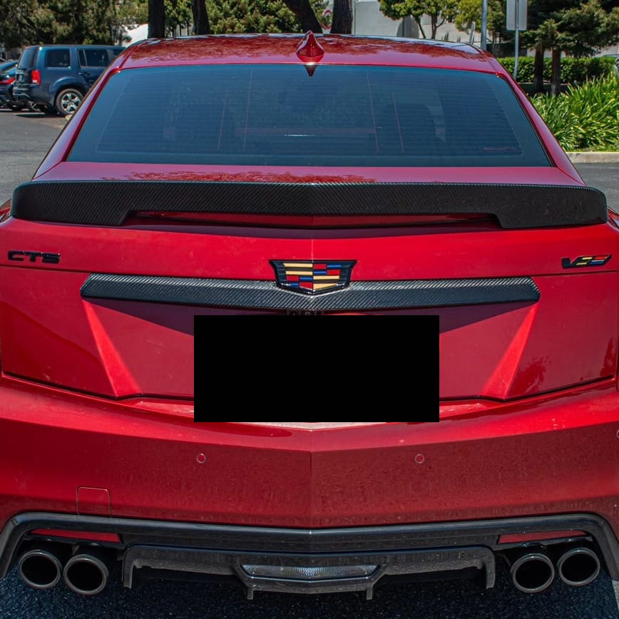 2016-19 CADILLAC CTS-V V3 CARBON FIBER REAR TRUNK DECKLID CENTER APPLIQUE TRUNK INSERT